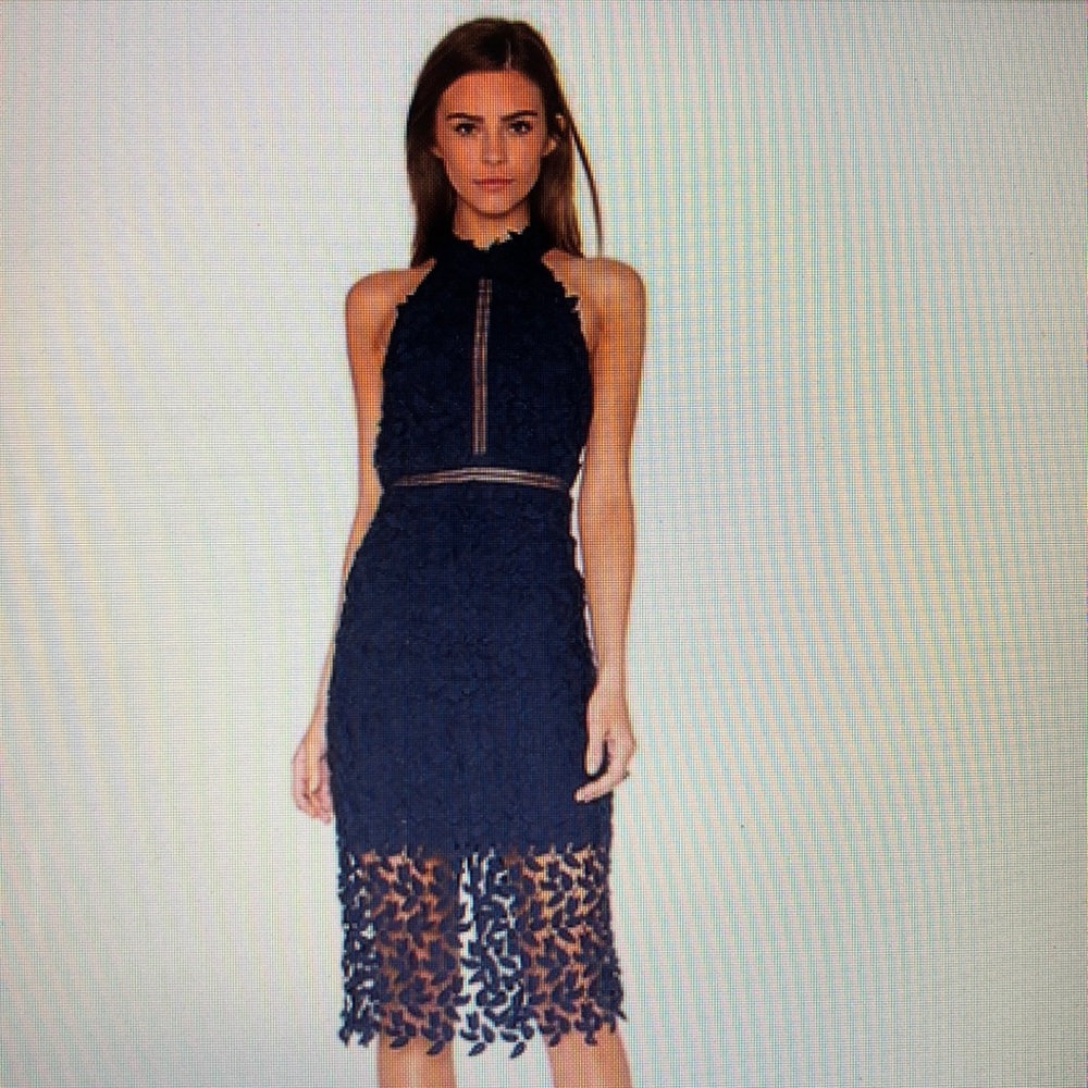 Bardot Navy Gemma Lace Cocktail Dress
